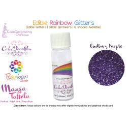 Cadbury Purple | Rainbow Glitter | Sprinklers | 100 % Edible | Cake Decorating Craft | 8 Grams